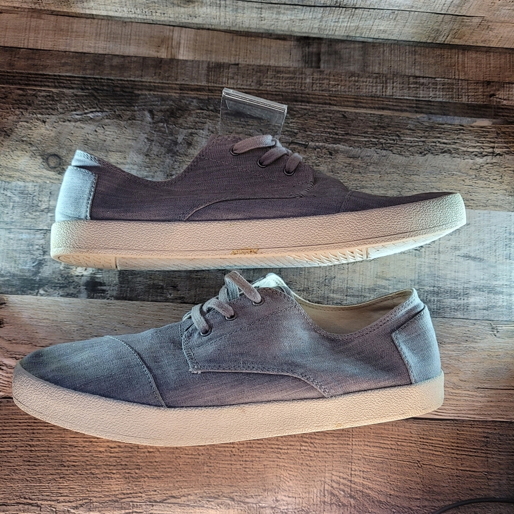 Toms gray men's sneakers with or without laces sz US 10.5 canvas - Picture 6 of 11